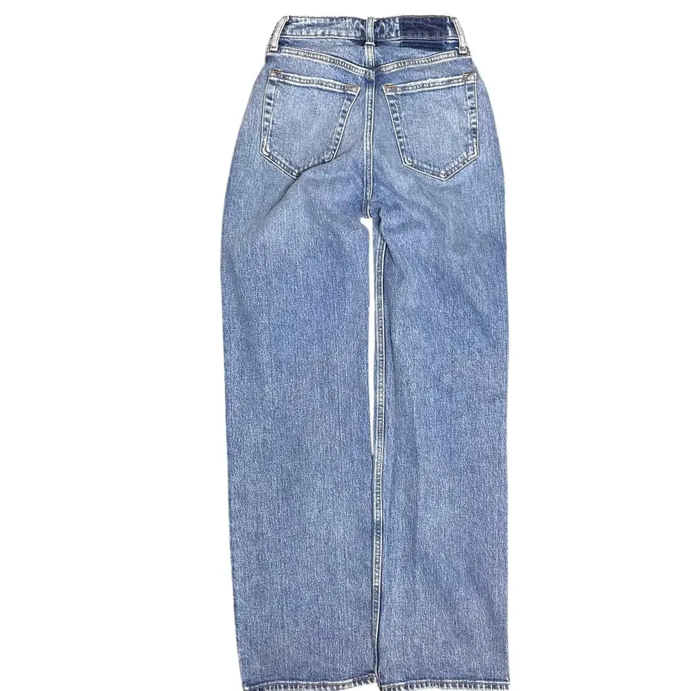 Abercrombie & Fitch The 90's Relaxed High Rise Jeans sz 2 26 Curve Love Stretch - Picture 3 of 6